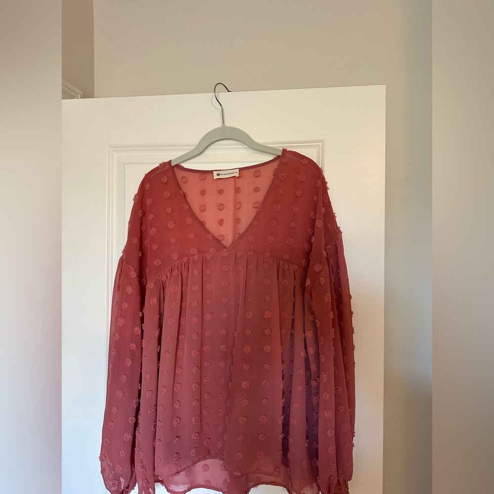 Pink Textured Blouse